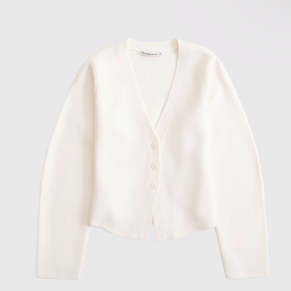 Abercrombie & Fitch Sweaters - Abercrombie & Fitch Women's Ivory Cardigan LuxeLoft Rounded Sleeve Cardigan